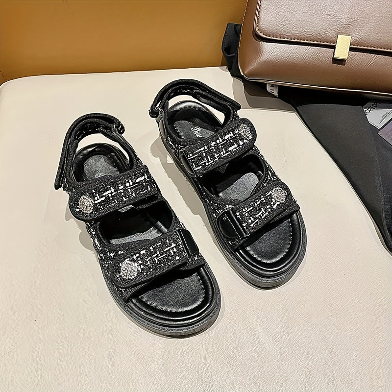 Women's Hook & Loop Casual Sandals Thick Sole Sports Flatform Shoes