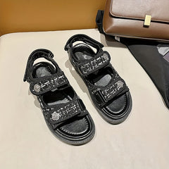 Women's Hook & Loop Casual Sandals Thick Sole Sports Flatform Shoes