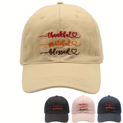 Thankful Grateful Blessed Embroidered Baseball Cap