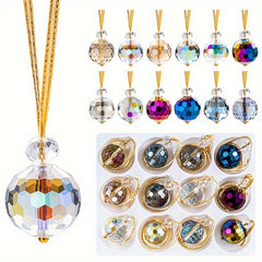 12pcs 22mm Iridescent Ball Bead Pendant Christmas Tree Crystal Ball