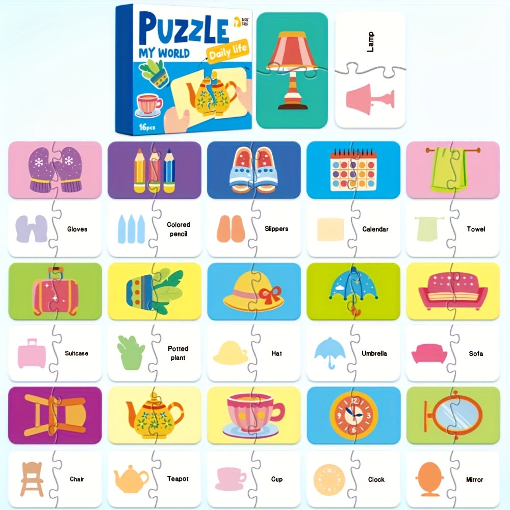 Educational Jigsaw Puzzles 16-48pcs Animals Daily Life Vehicles Fruits&Vegetable