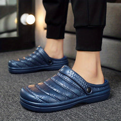Men's Soft Plush Cozy House Slippers Clogs Anti skid Slip on Shoes