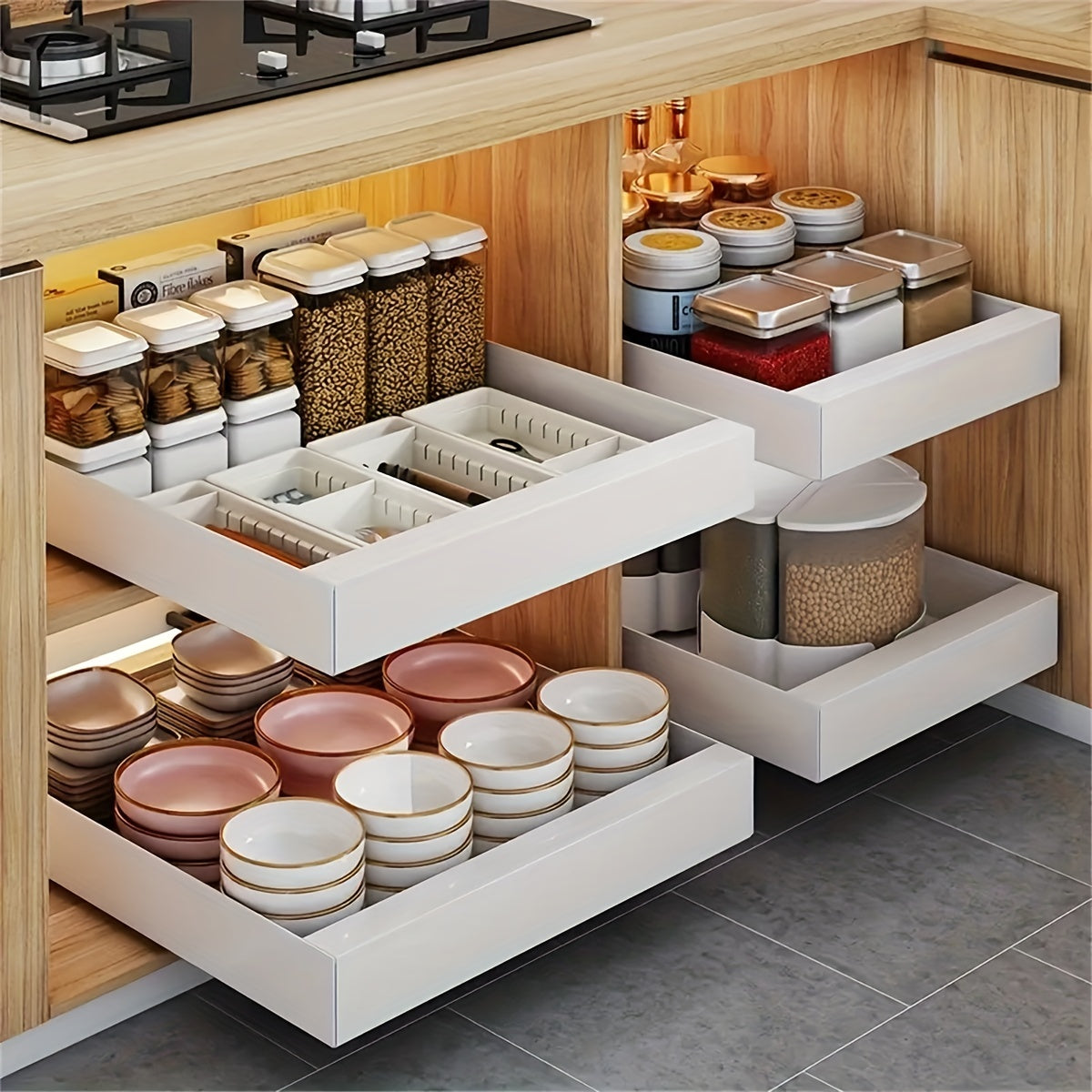 Pull Out Storage Shelf Under Cabinet Heavy Duty Slide Out Pantry Shelves