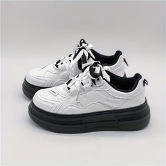 Women's Platform Skate Shoes Round Toe Low Top Trainers