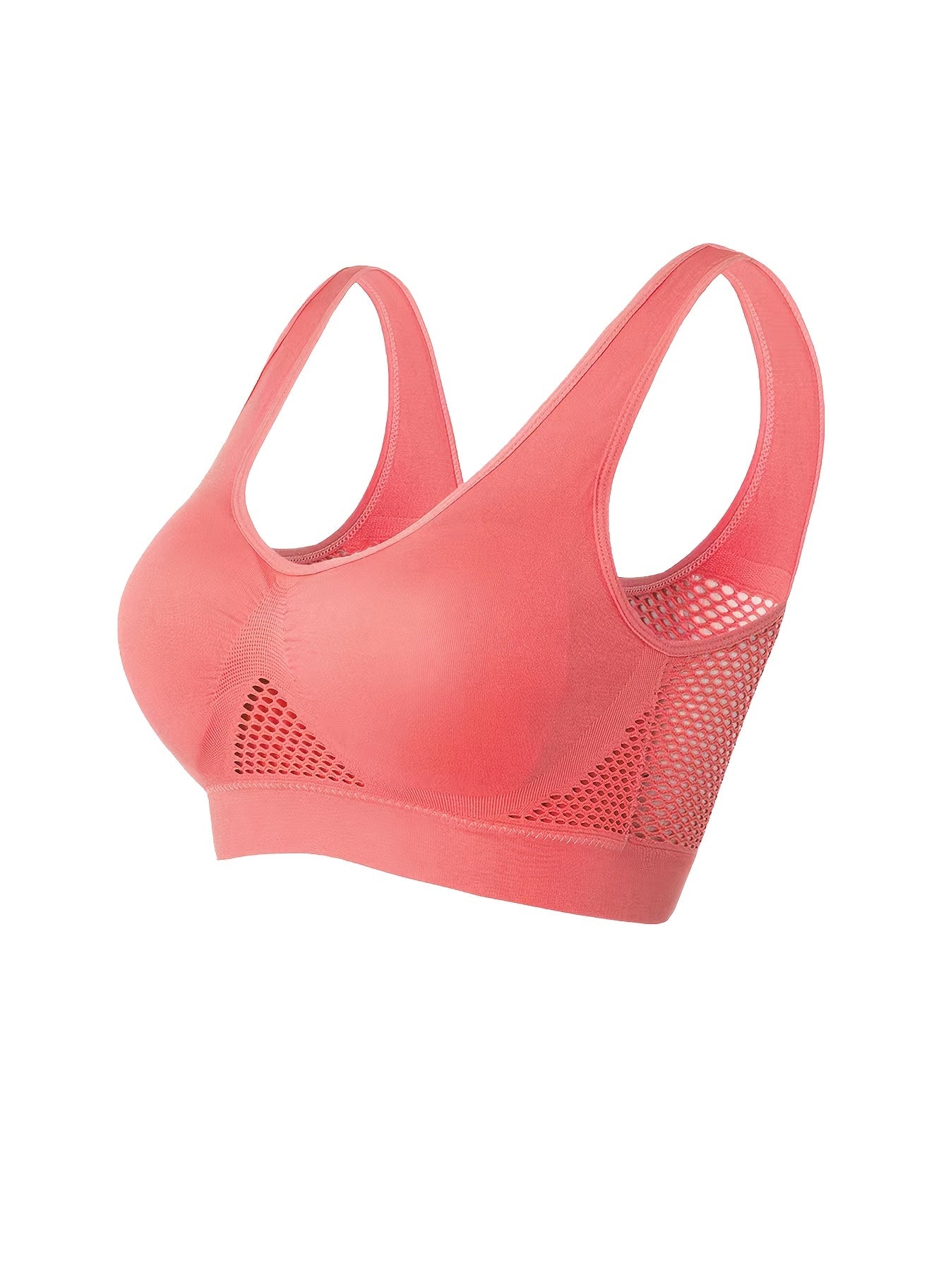 4pcs Seamless Mesh Sports Bras Running Yoga Vest Lingerie