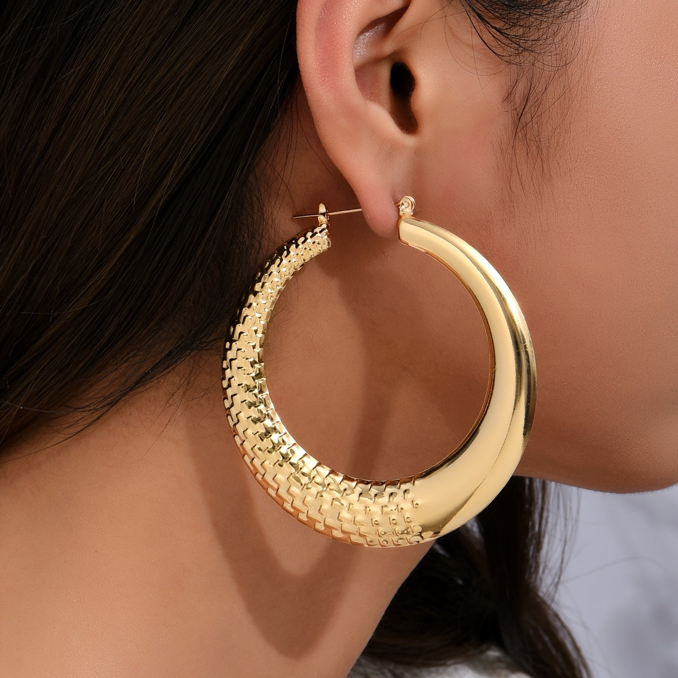 18K Plated Golden Hoop Earrings for Women
