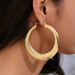 18K Plated Golden Hoop Earrings for Women