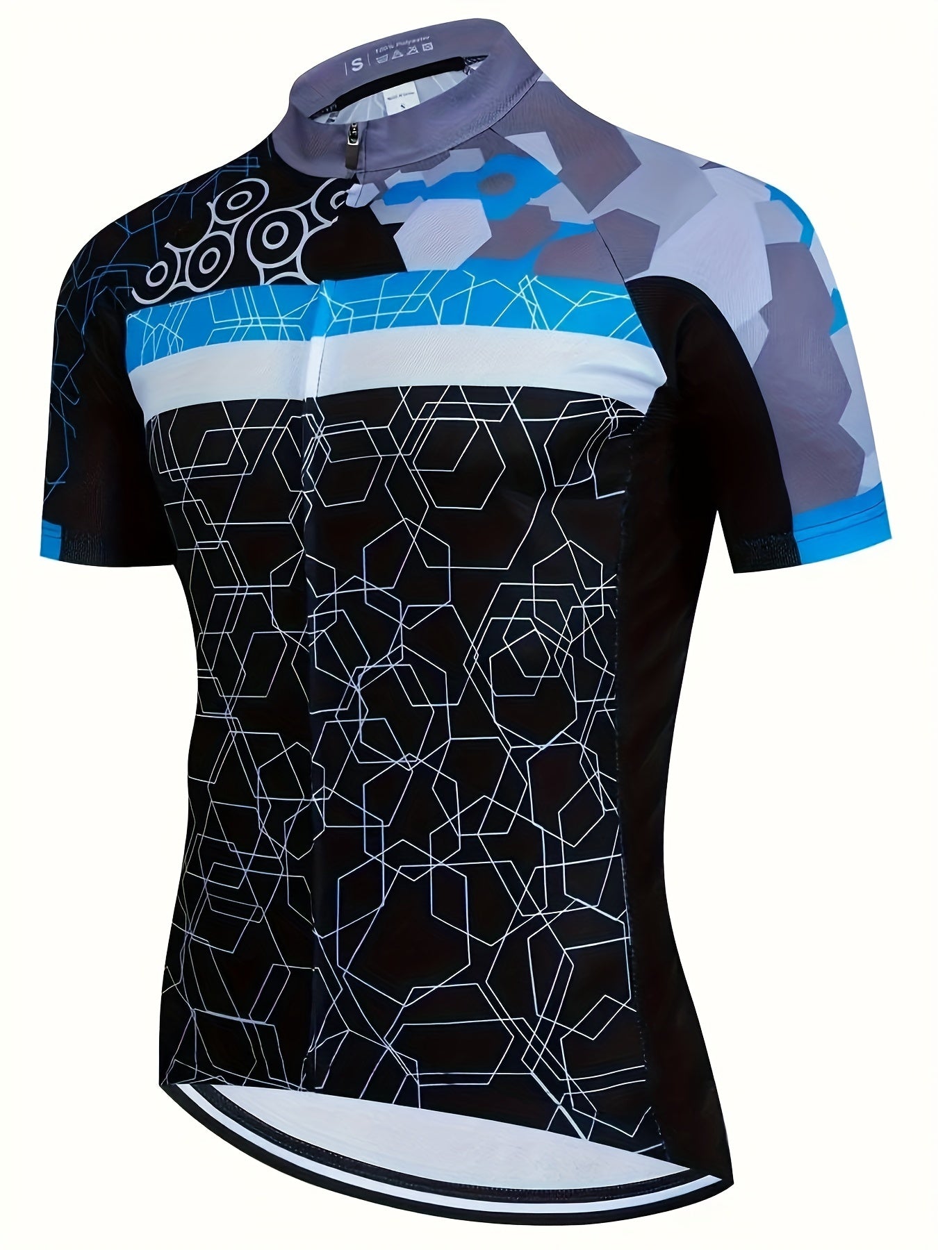 Men's Geometric Graphic Cycling Jersey Quick Dry Breathable Shirt