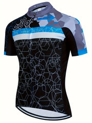 Men's Geometric Graphic Cycling Jersey Quick Dry Breathable Shirt