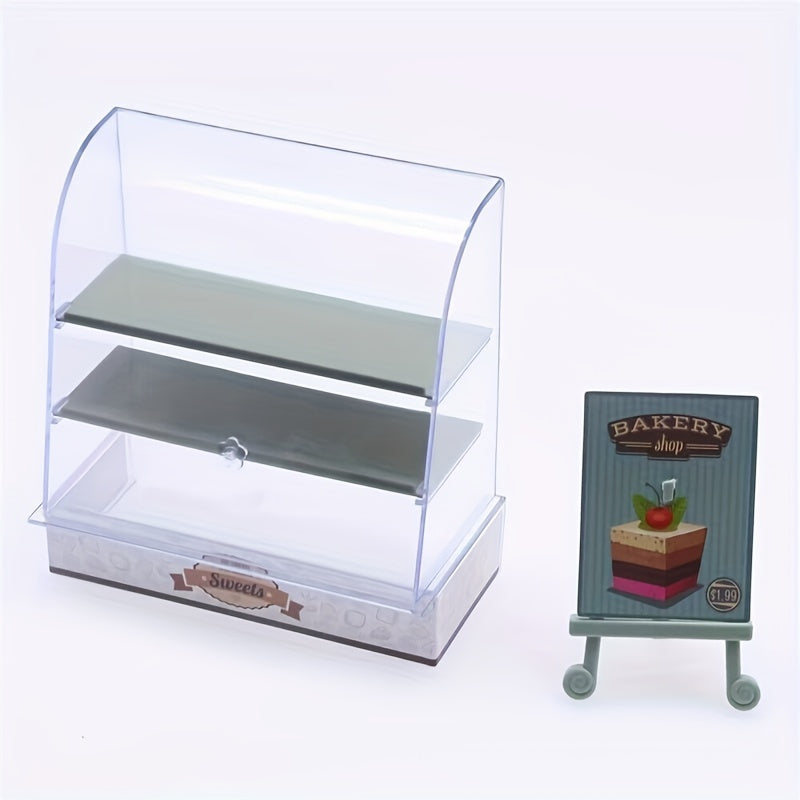 Mini Cake Cabinet Toy Display for Dollhouse Food Play Model & Dessert Scene