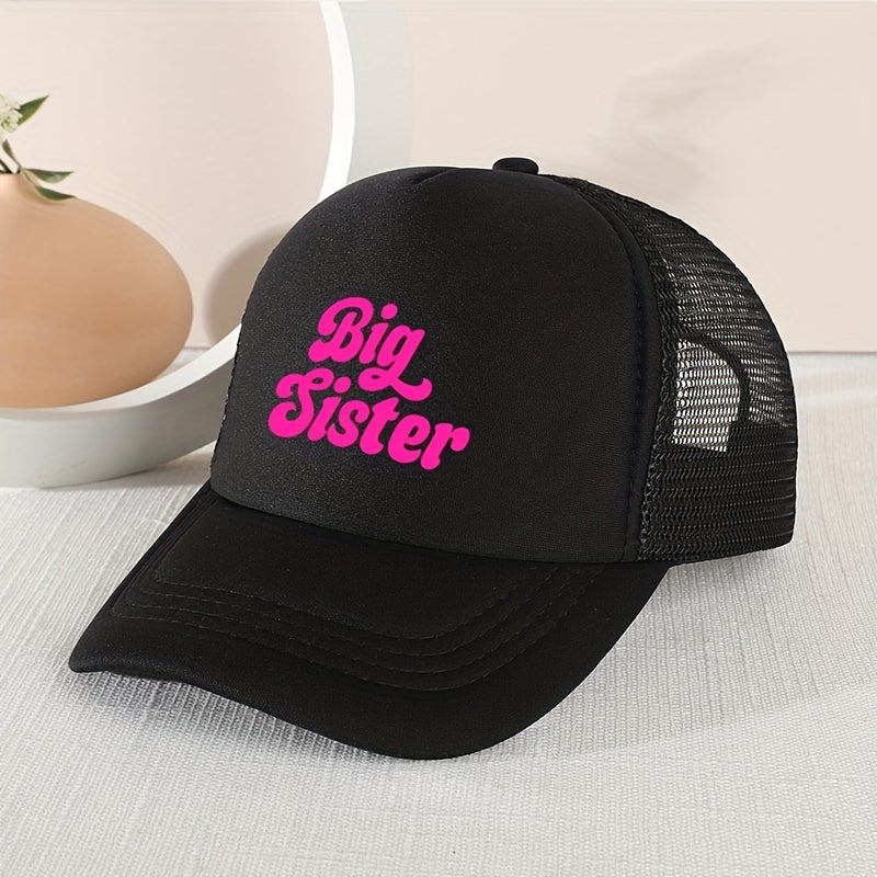 Kids Mesh Baseball Cap with Letter Embroidery