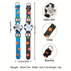 2pcs Basketball Patterned Quartz Watches Sporty Design