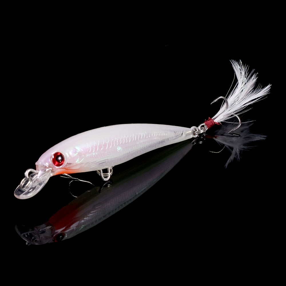 10pcs Larser Minnow Fishing Lures Set Feather Hook Bass Artificial Bait