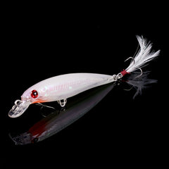 10pcs Larser Minnow Fishing Lures Set Feather Hook Bass Artificial Bait
