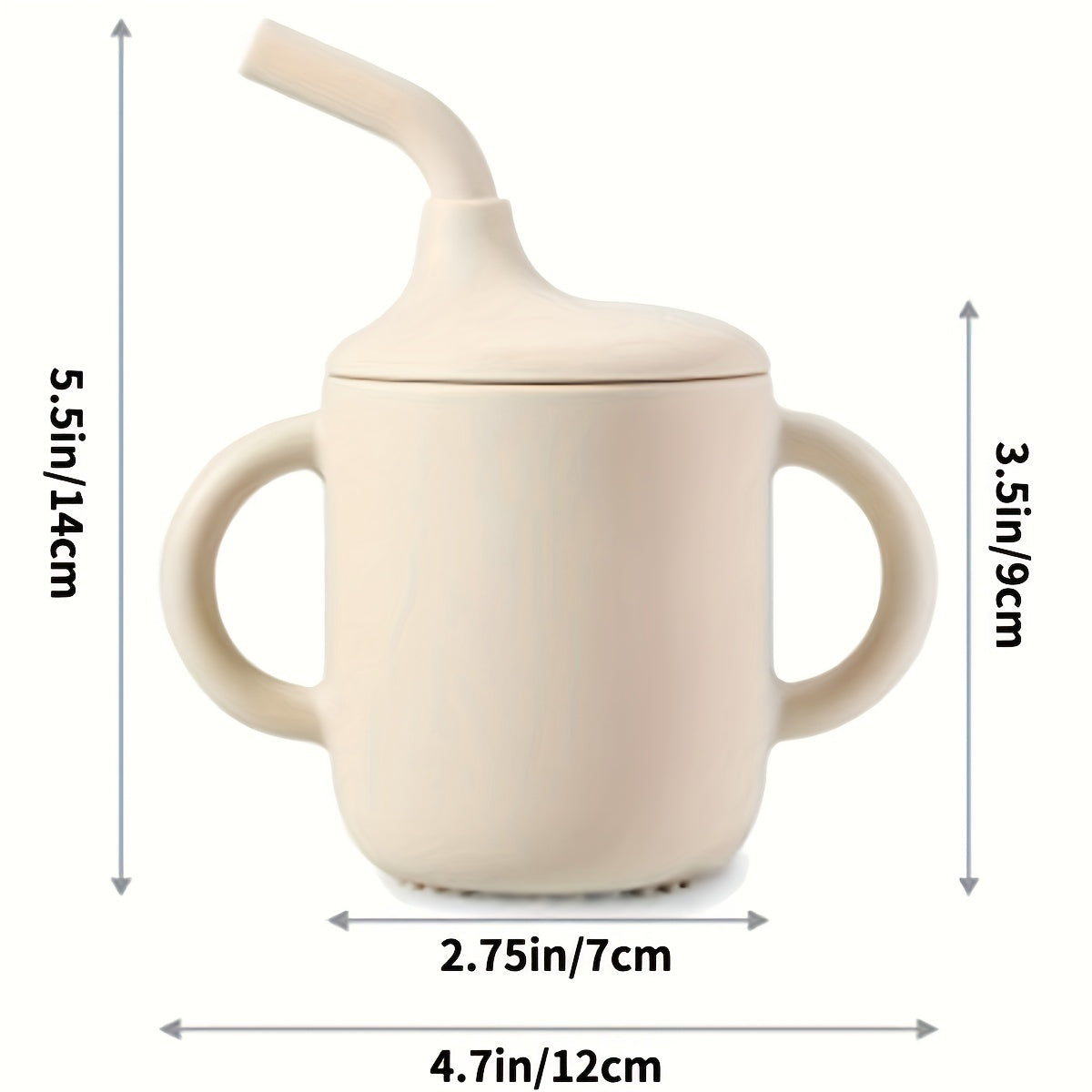 Eco Friendly Silicone Toddler Cups - Spill Proof Sippy Cup with Straw Lid