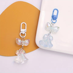 Acrylic Bubble Bow Keychain Pendant For Girls