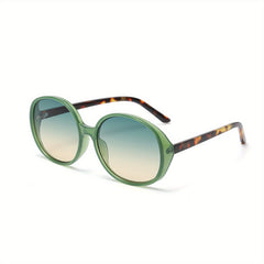 Men's Round Frame Sunglasses Leather Bag Glasses Case Glasses Cloth
