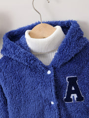 Boys Fleece Jacket for Winter, Outdoor Casual Button Up Top