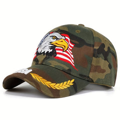 Men's Patriotic Eagle Baseball Cap American Flag Adjustable Embroidery Cap