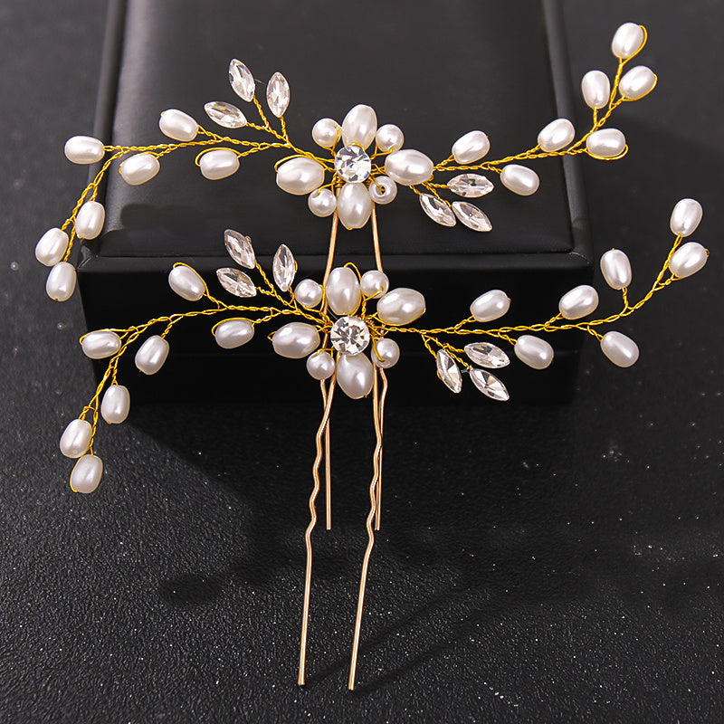Crystal Faux Pearl Wedding Hair Comb Bride Hairpin Accessories