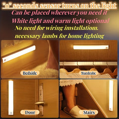 LED Motion Sensor Cabinet Light USB Rechargeable Kitchen Lights