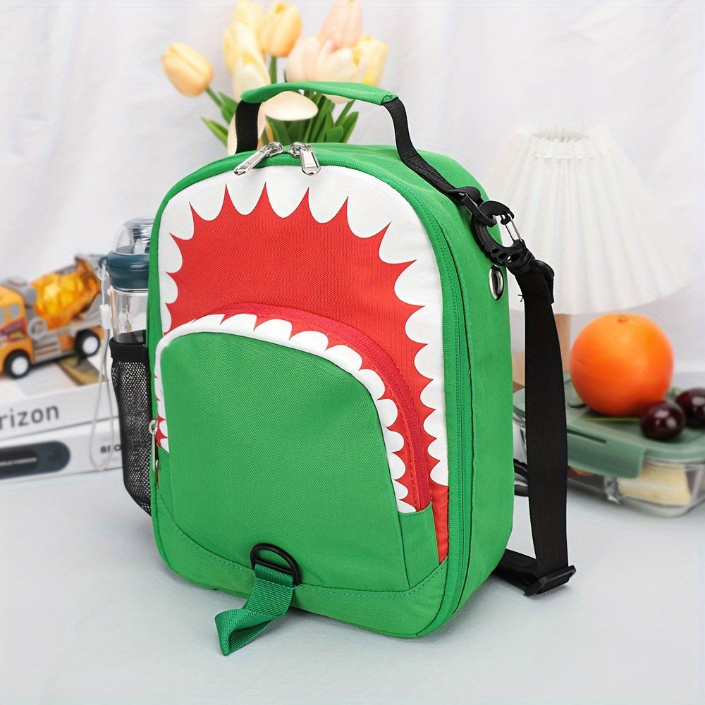 Cartoon Shark Lunch Bag Insulated Portable Bag for Picnic Camping
