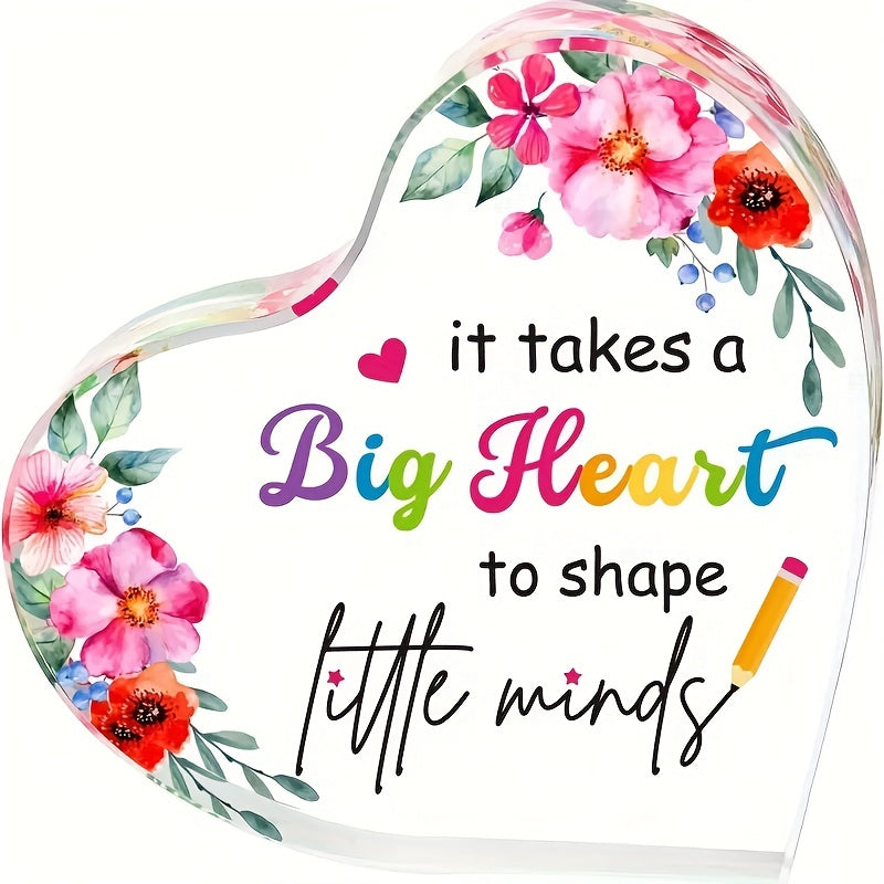 Heart Shaped Acrylic Thank You For Teacher - Teacher's Appreciation Gift