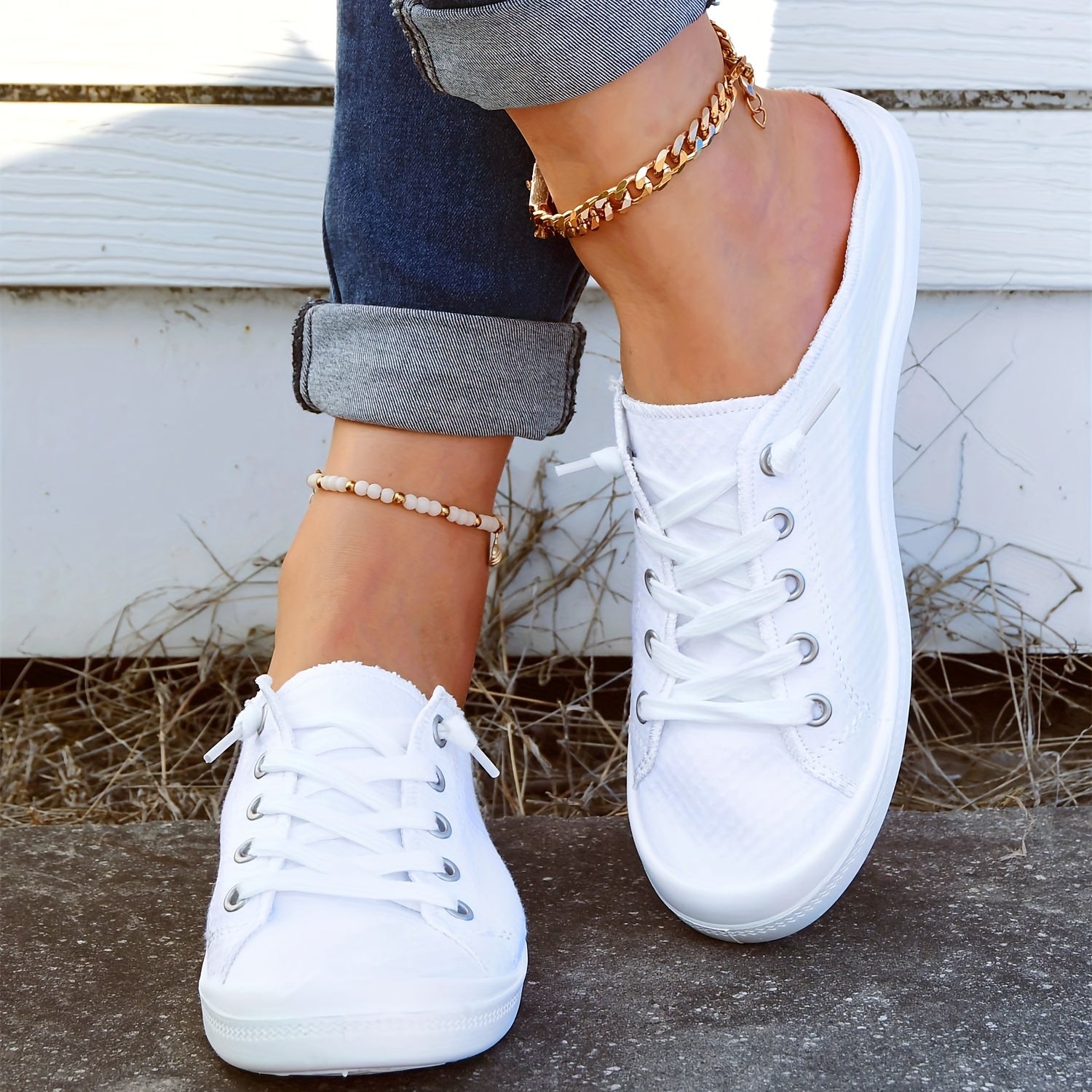 Women's Slip on Mules Sneakers Lace Up Lightweight Walking Shoes