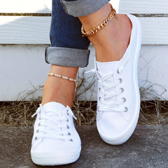 Women's Slip on Mules Sneakers Lace Up Lightweight Walking Shoes