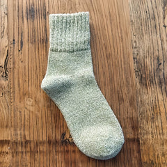Solid Print Women's Mid Tube Socks