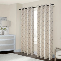 Wave Print Curtains Energy Saving Thermal Insulated Soundproof Curtains