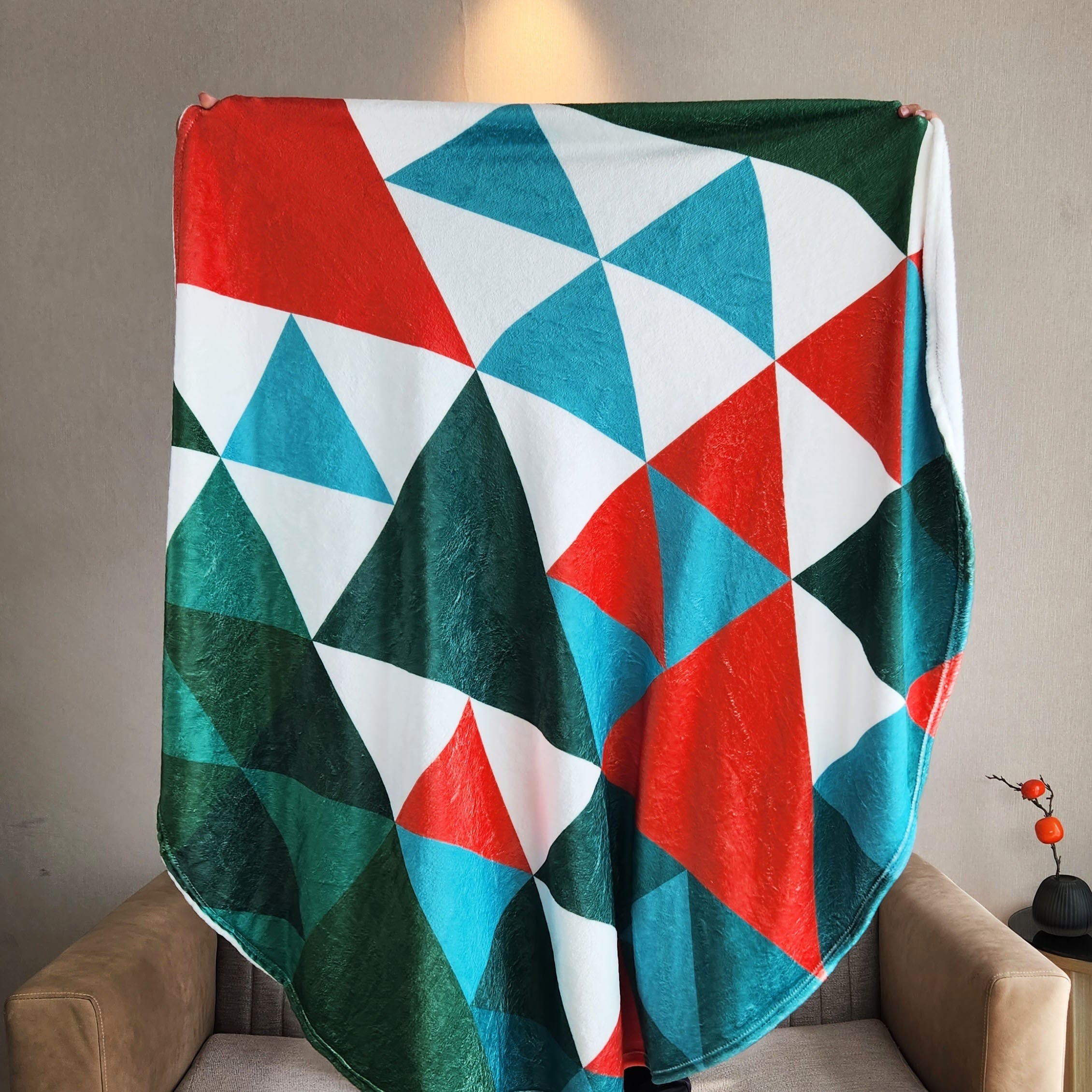 Comfortable Warm Flannel Outdoor Travel Camping Throw Blanket Christmas Gift