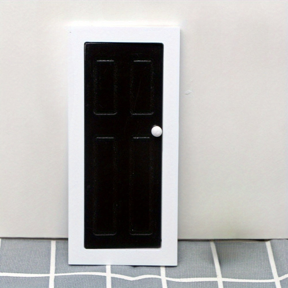 Mini Dollhouse Wooden Door Furniture Hinged Red Beige for Decoration