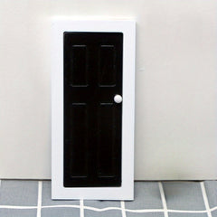 Mini Dollhouse Wooden Door Furniture Hinged Red Beige for Decoration