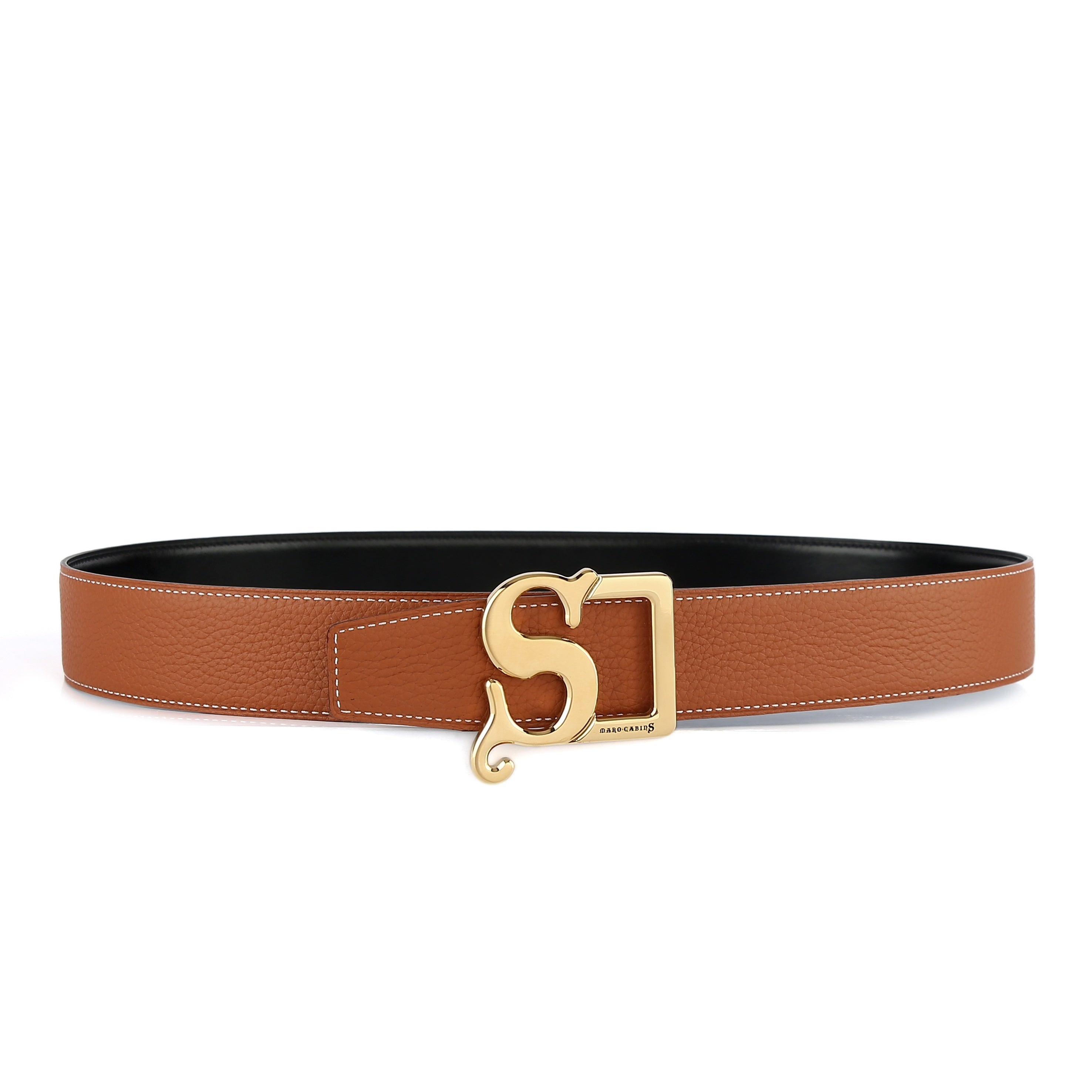 Men's S Buckle Leather Belt Decorative Belt For Outdoor Party