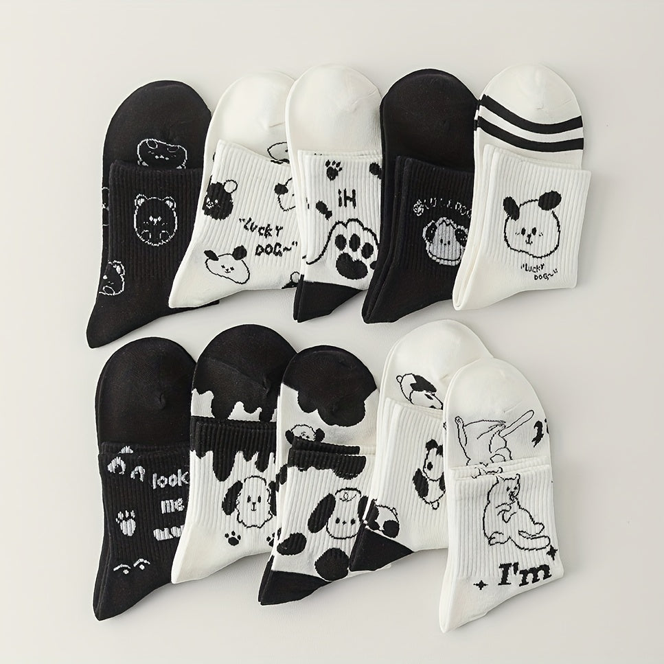 5 Pairs Girls Cartoon Animal Socks Cotton Crew Children s Socks