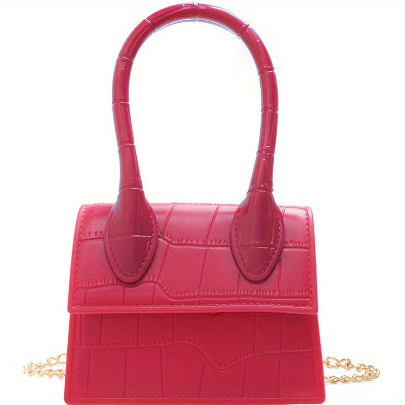 Mini Square Bag Handbag Chain Strap Two Tone Crossbody Jelly Flap Shoulder