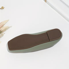 Metal Decor Ballet Flats Green Soft Sole Slip On Shoes