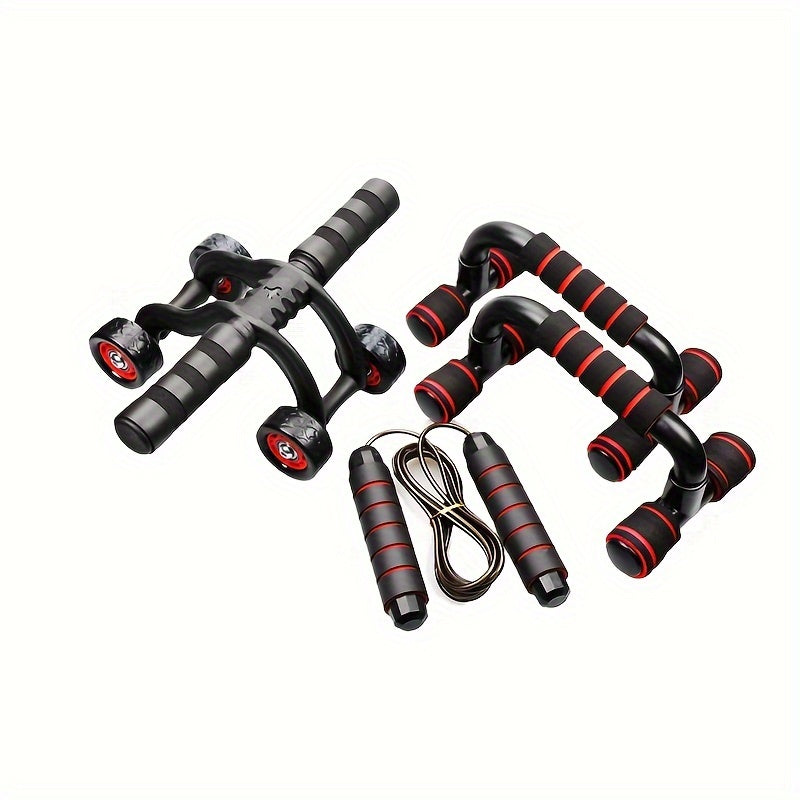 6pcs Fitness Set Ab Wheel Push Stand Tension Rope Skipping Ro