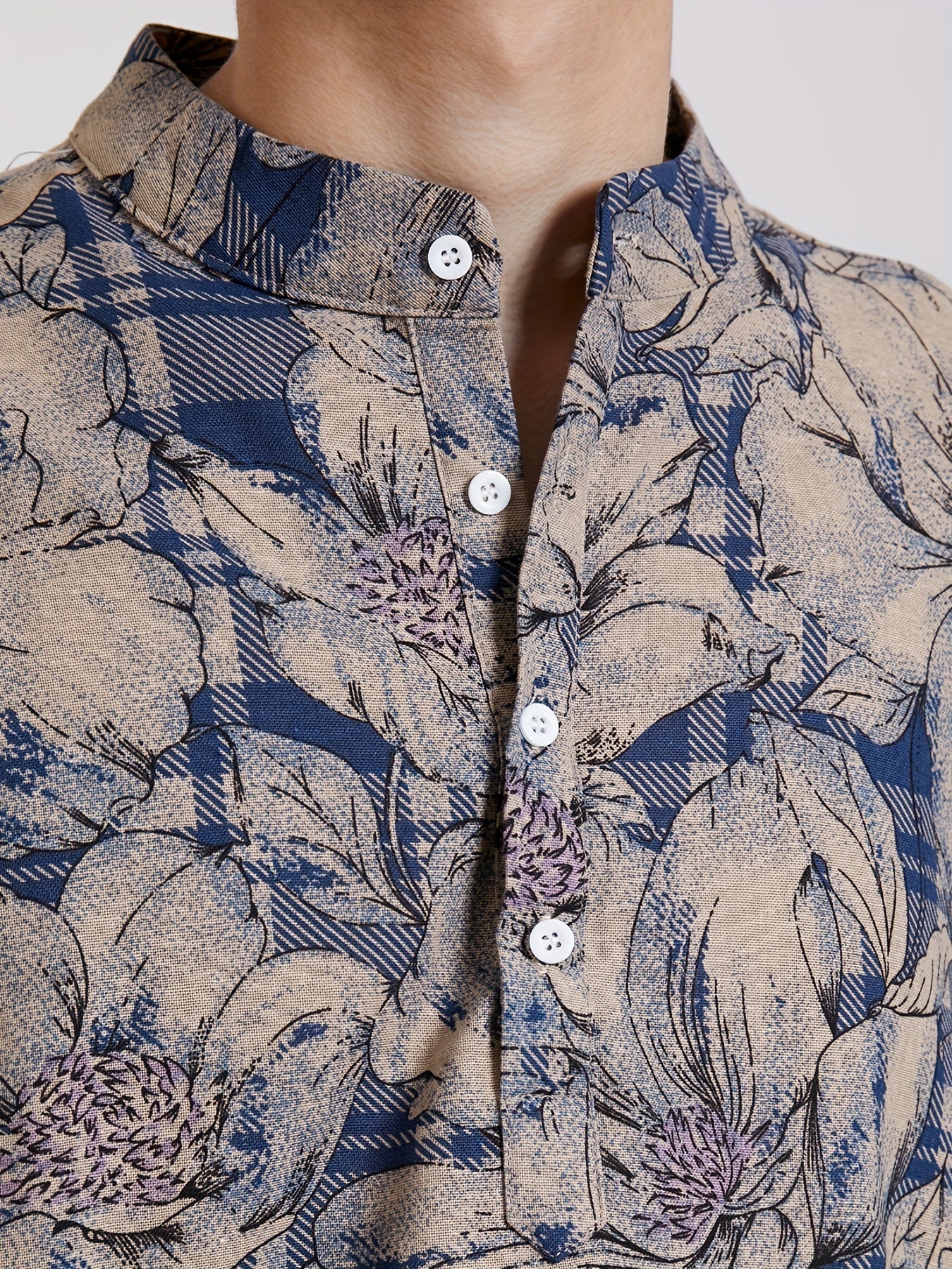 Flower Pattern Print Men s Comfy T shirt Graphic Tee