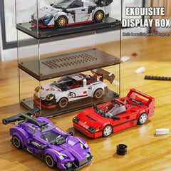 322pcs Red Sports Car Model Building Kit ABS Manual Dustproof Display Box Age 6
