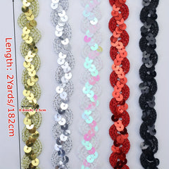 2 Yards Sequined Glittering Trim Ribbon Rope Braid For Craft DIY