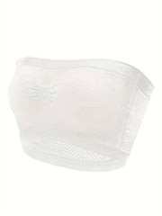 Women's Solid Ruched Tube Bra
