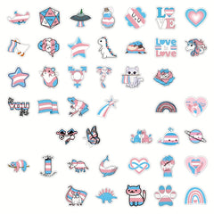 Transgender Pride Vinyl Stickers - 100pcs Pack