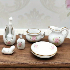 Dollhouse Bathroom Furniture Ceramic Decor Toy Micro Scene Building
