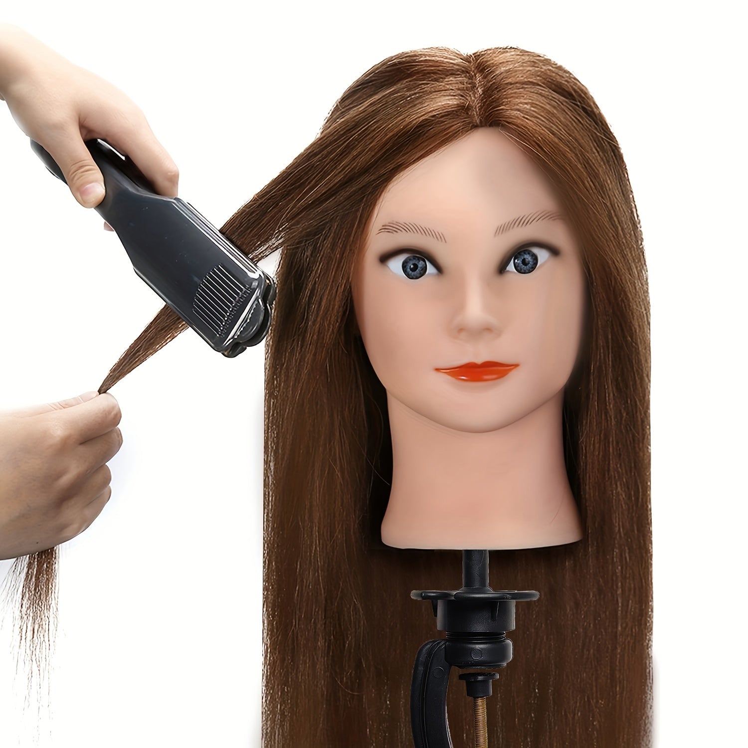 Long Straight Hair Mannequin Head for Hairdresser Training