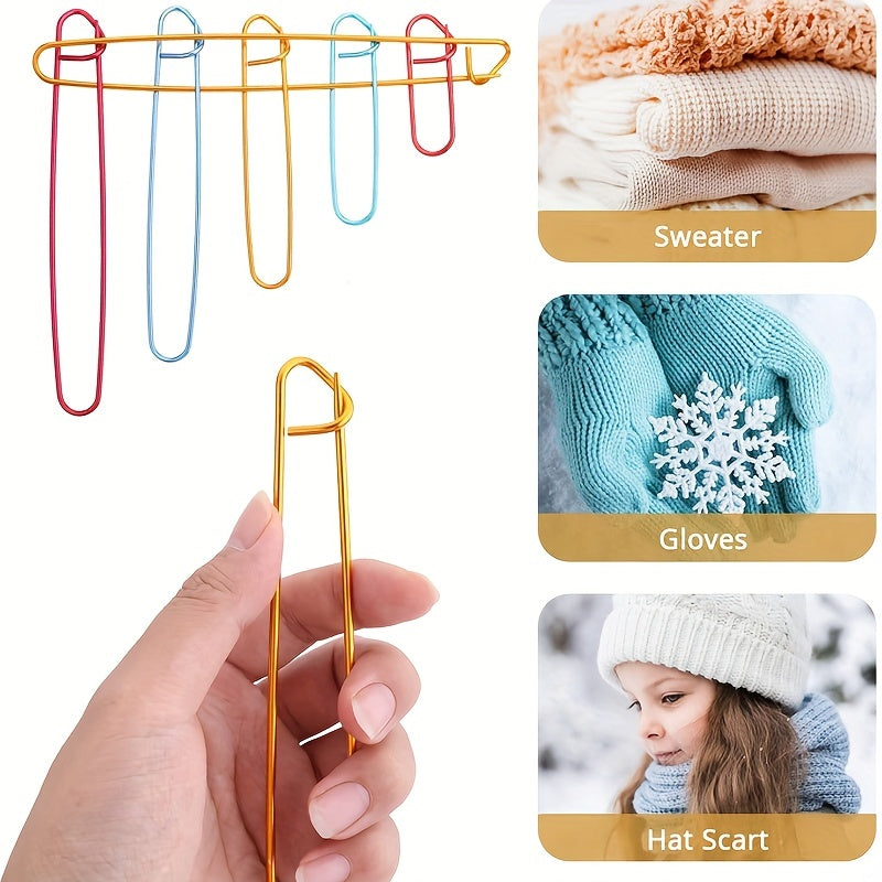 12pcs Colorful Yarn Stitch Holder Set Needles Practical Knitting Crochet Tools