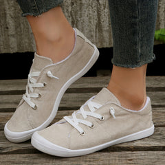 Women's Lightweight Canvas Lace Up Sneakers