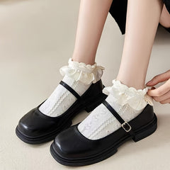 5 Pairs Ruffle Short Socks Sweet All-Match Women's Stockings Hosiery