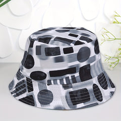 Tie dye Sunshade Bucket Hat Geometric Print Double Sided Sun Hat